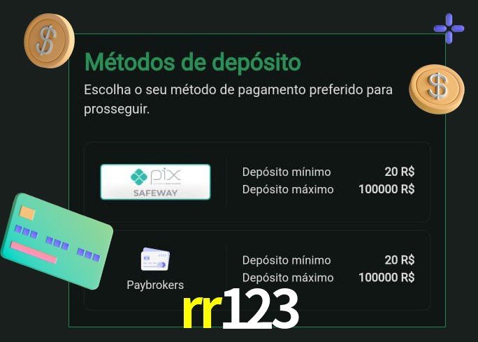 O cassino rr123 oferece uma grande variedade de métodos de pagamento